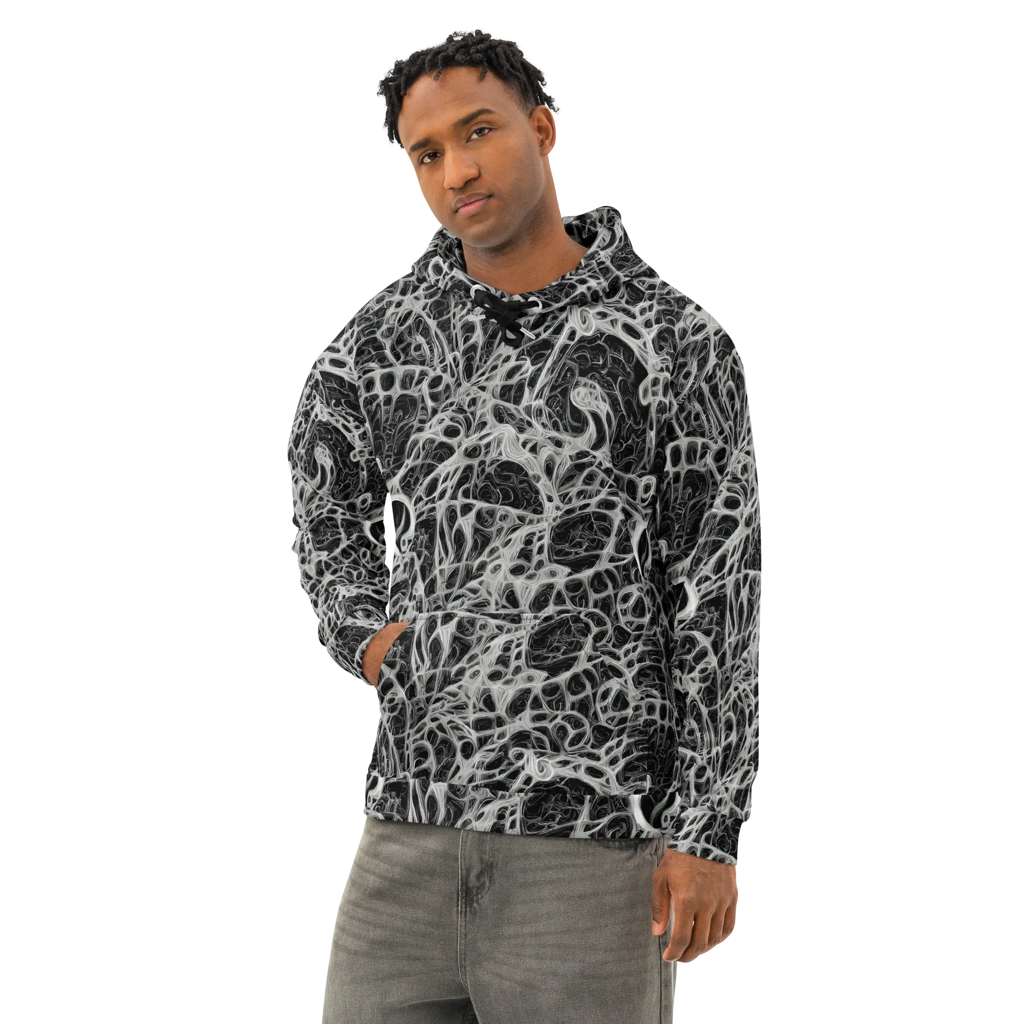 Neural Lace on Cotton Hoodie — Left Front