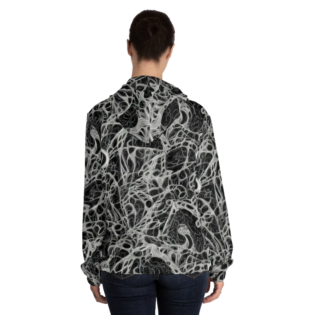 Neural Lace on Women's Full-Zip Hoodie — Back On Person