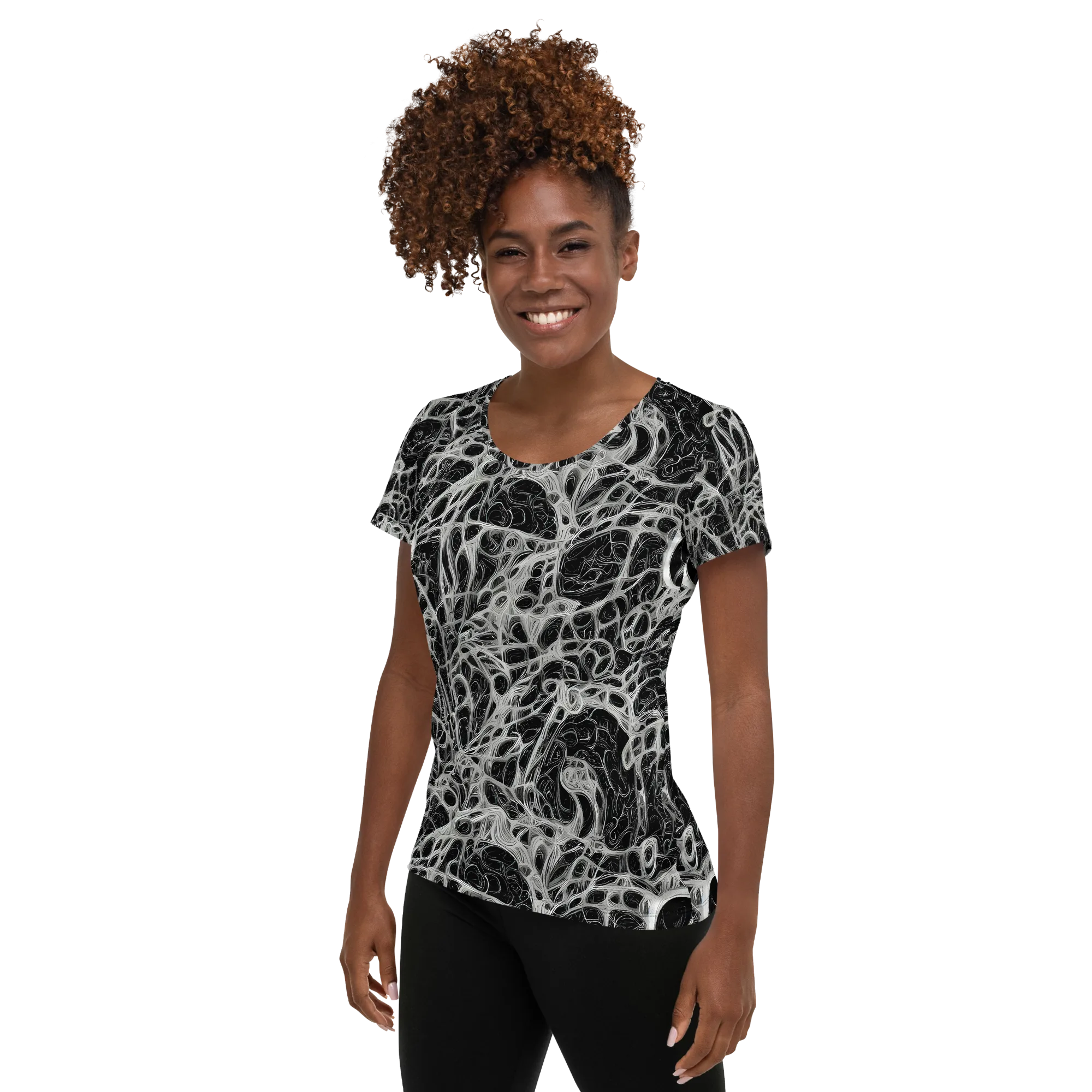 Neural Lace on Women's Athletic T-Shirt — Left