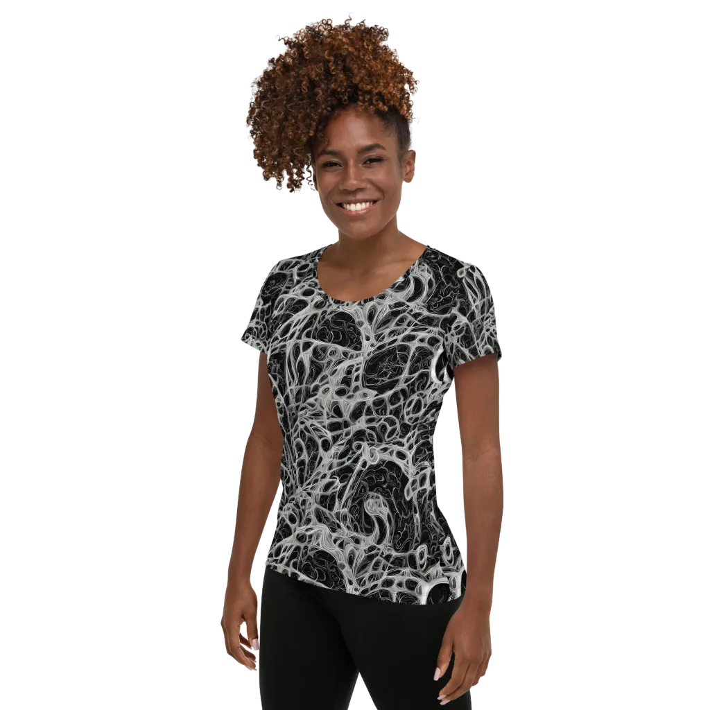 Neural Lace on Women's Athletic T-Shirt — Left