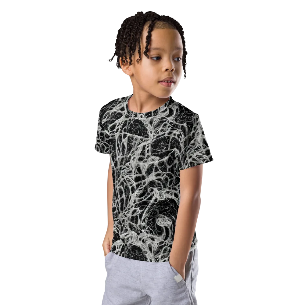 Neural Lace on Kids Crew Neck T-Shirt — Left Front