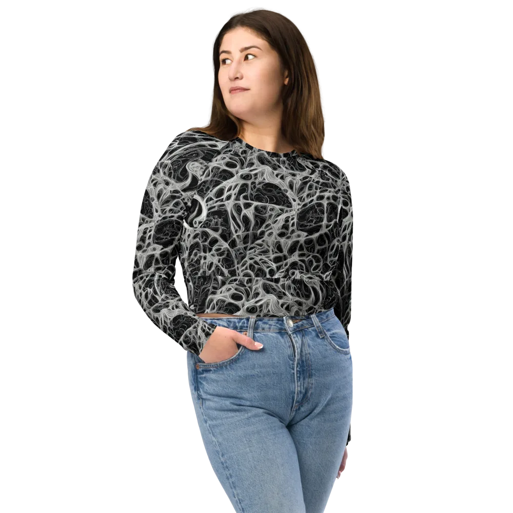 Neural Lace on Long Sleeve Crop Top — Front