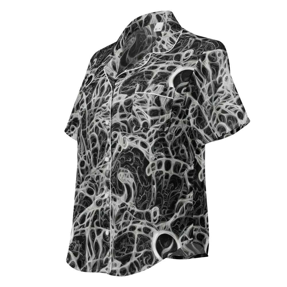 Neural Lace on Women's Short Sleeve Pajama Top — Left Front