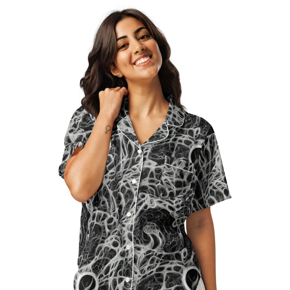 Neural Lace on Women's Short Sleeve Pajama Top — Front