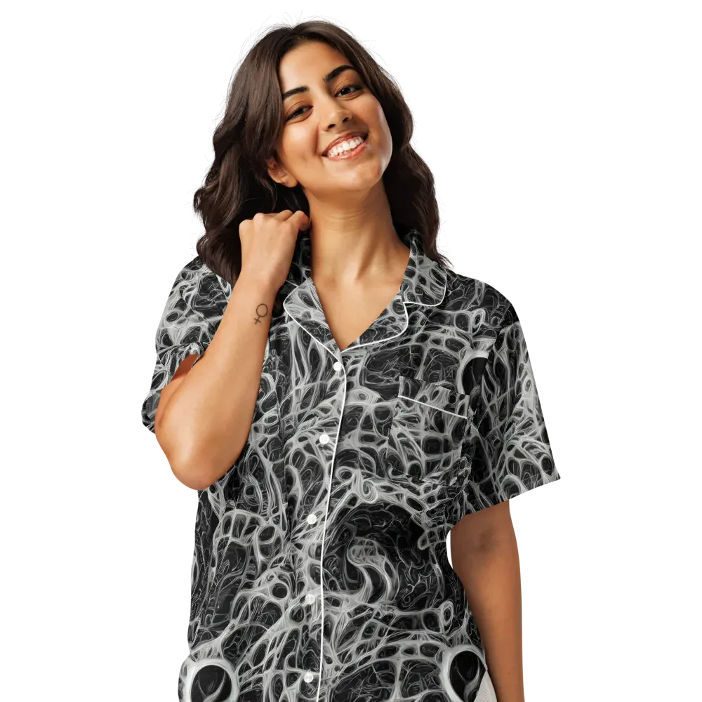 Neural Lace on Women's Short Sleeve Pajama Top — Front