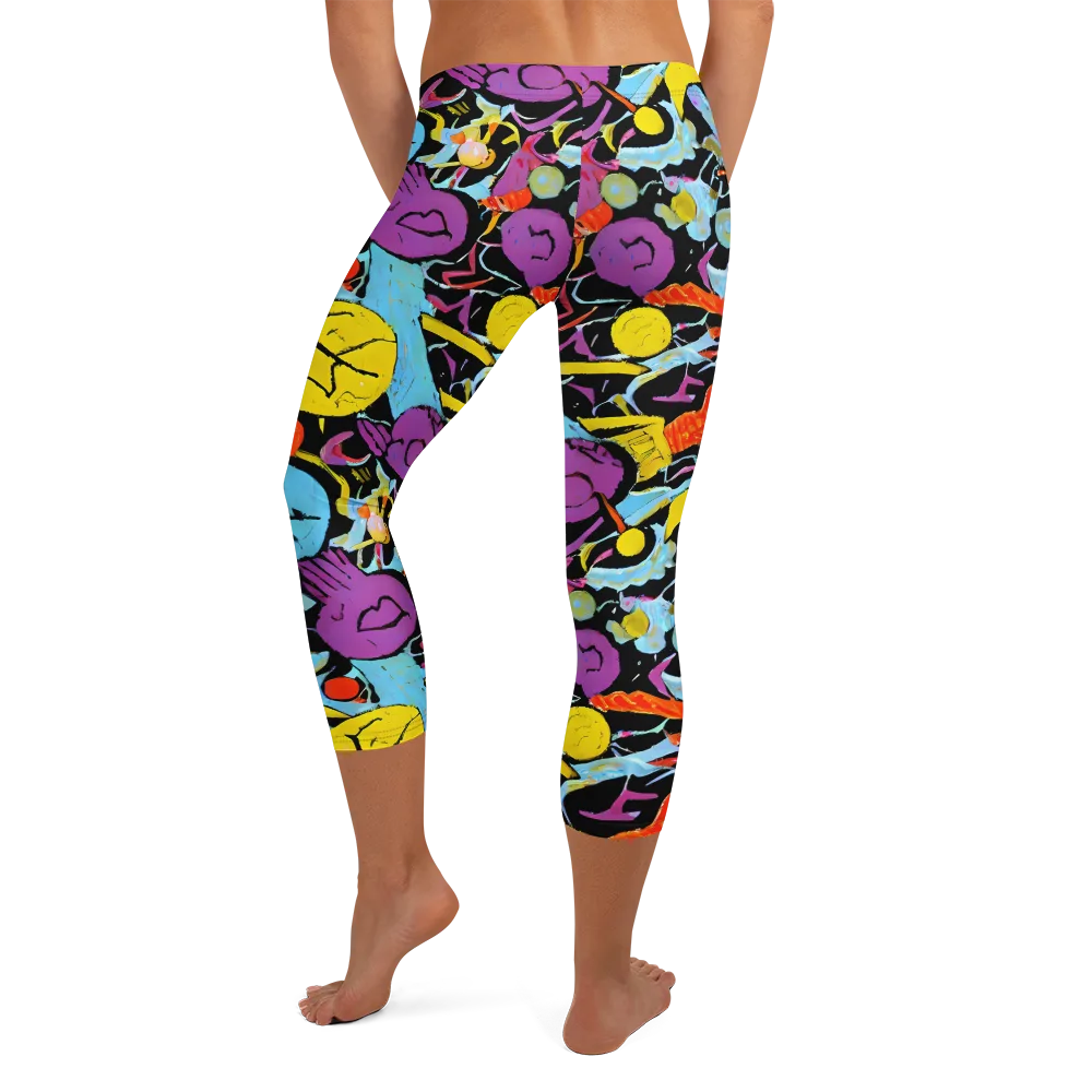 Electric Playfield on Capri Leggings — Back