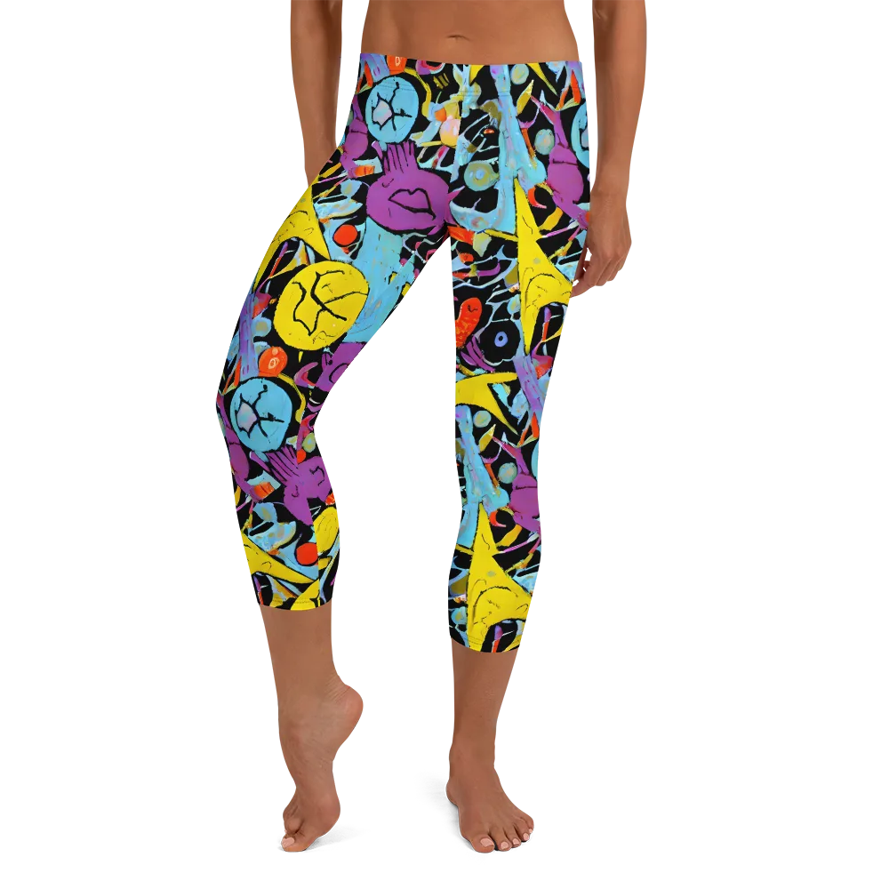 Electric Playfield on Capri Leggings — Front