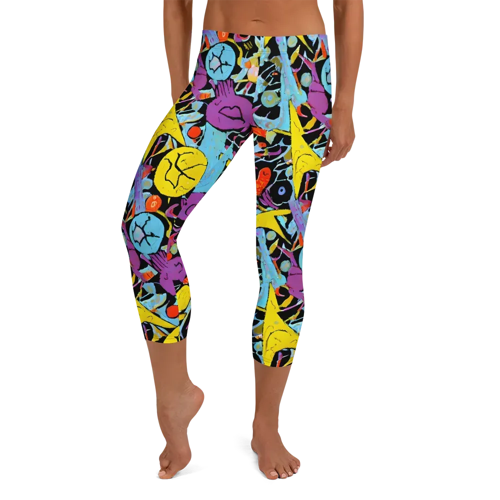 Electric Playfield on Capri Leggings — Front