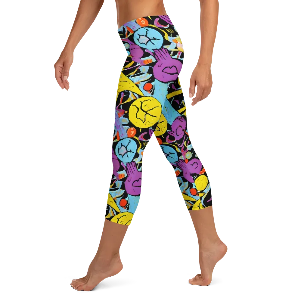 Electric Playfield on Capri Leggings — Left