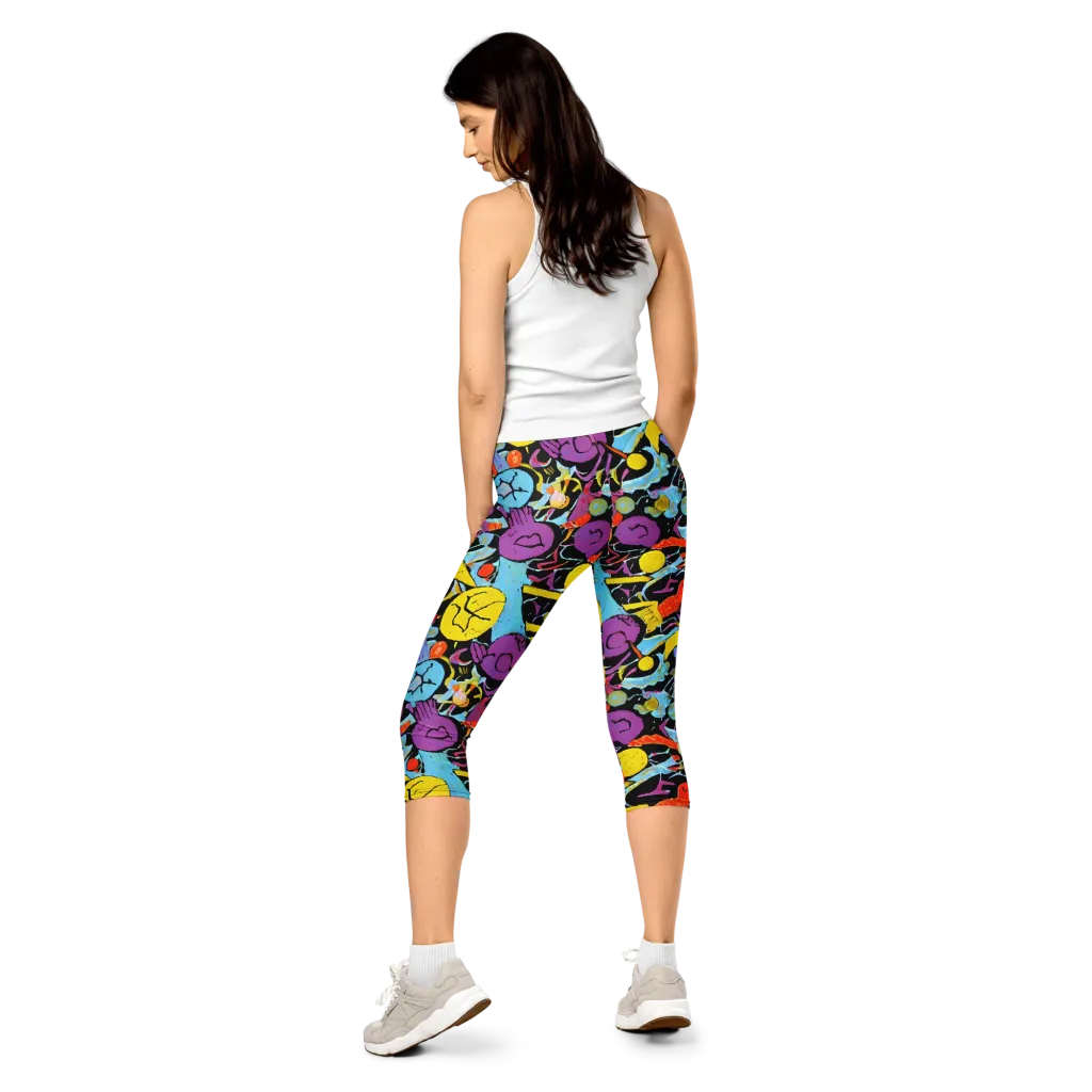 Electric Playfield on Capri Leggings — Back