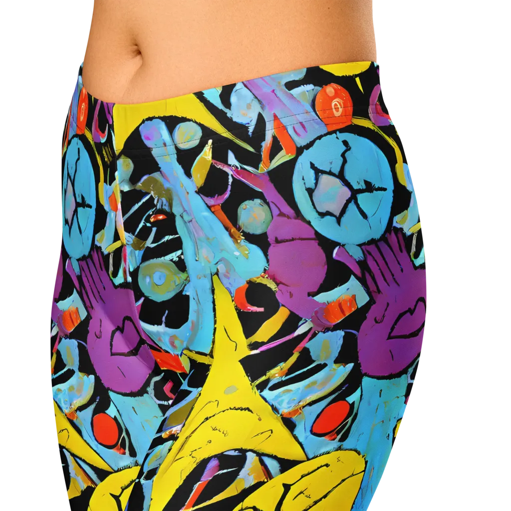 Electric Playfield on Capri Leggings — Zoomed-in