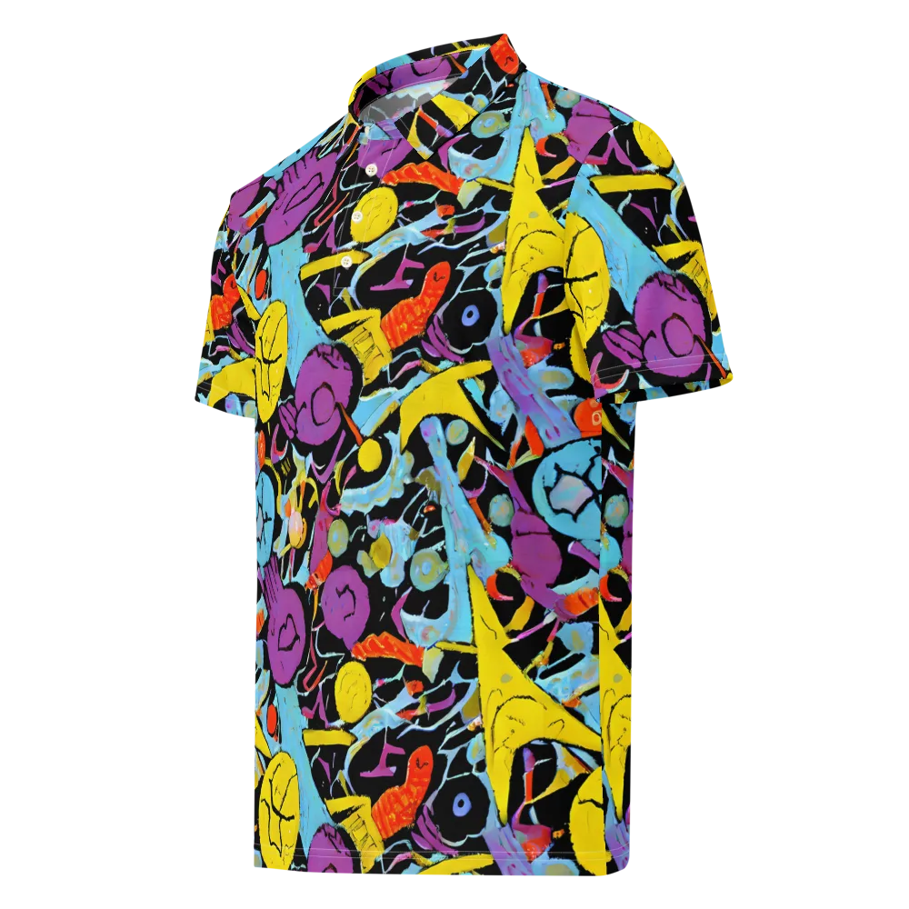 Electric Playfield on Men's Slim Fit Polo Shirt — Left Front