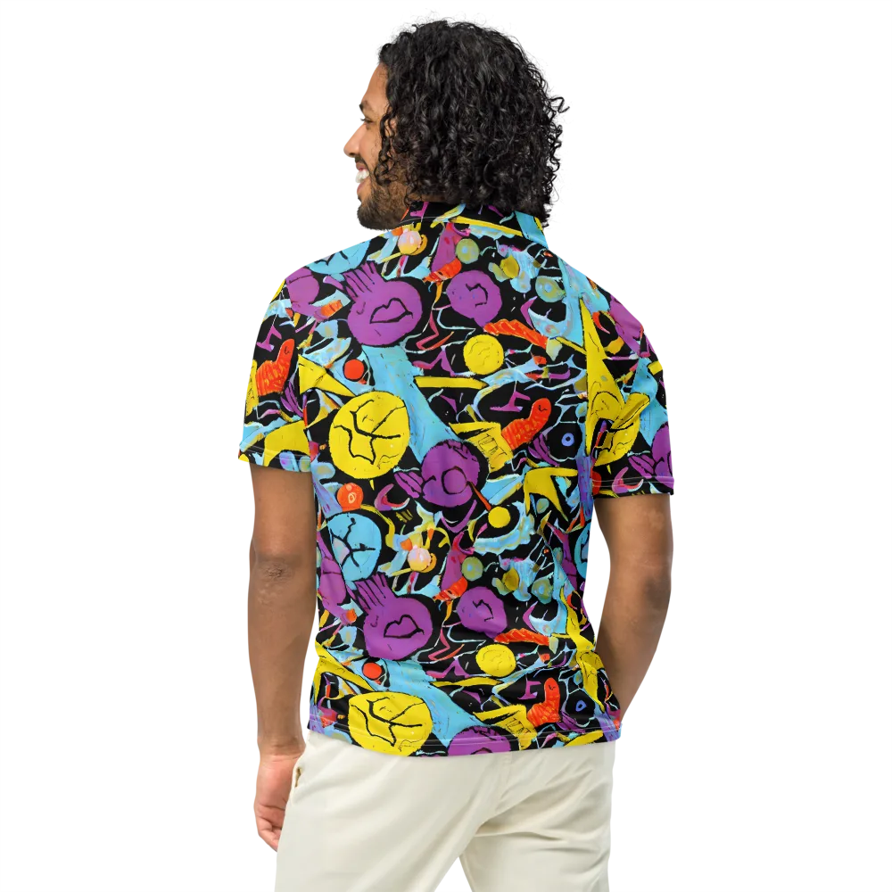 Electric Playfield on Men's Slim Fit Polo Shirt — Back