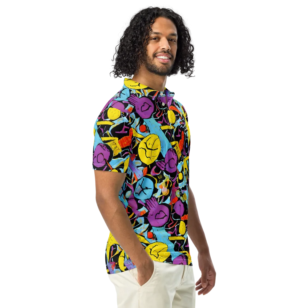 Electric Playfield on Men's Slim Fit Polo Shirt — Right Front