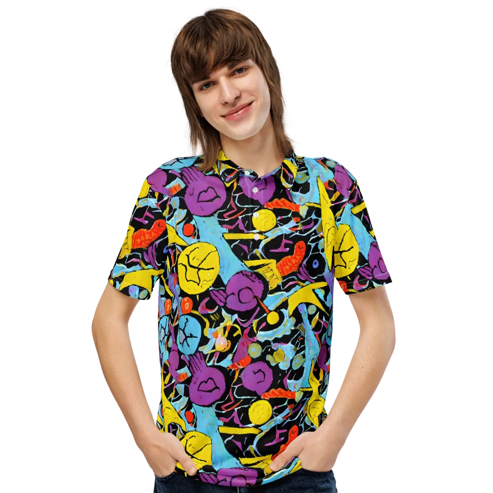 Electric Playfield on Men's Slim Fit Polo Shirt — Front
