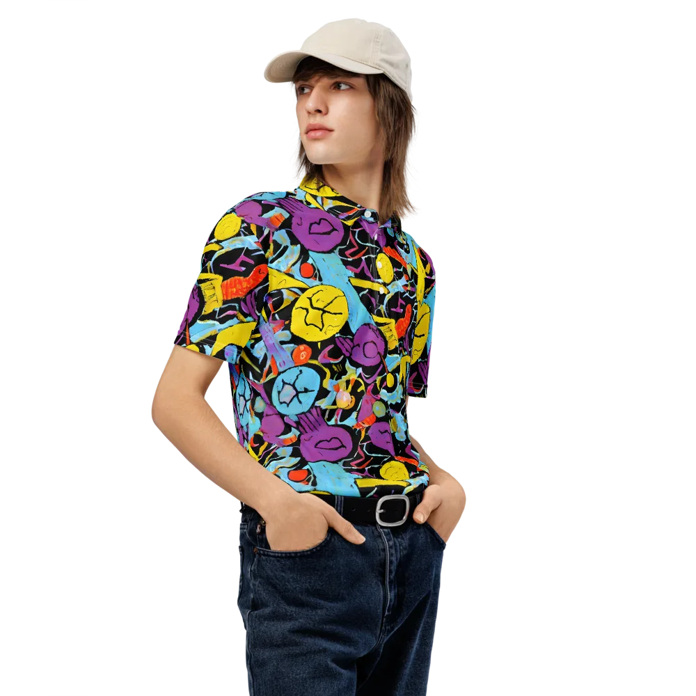 Electric Playfield on Men's Slim Fit Polo Shirt — Right Front