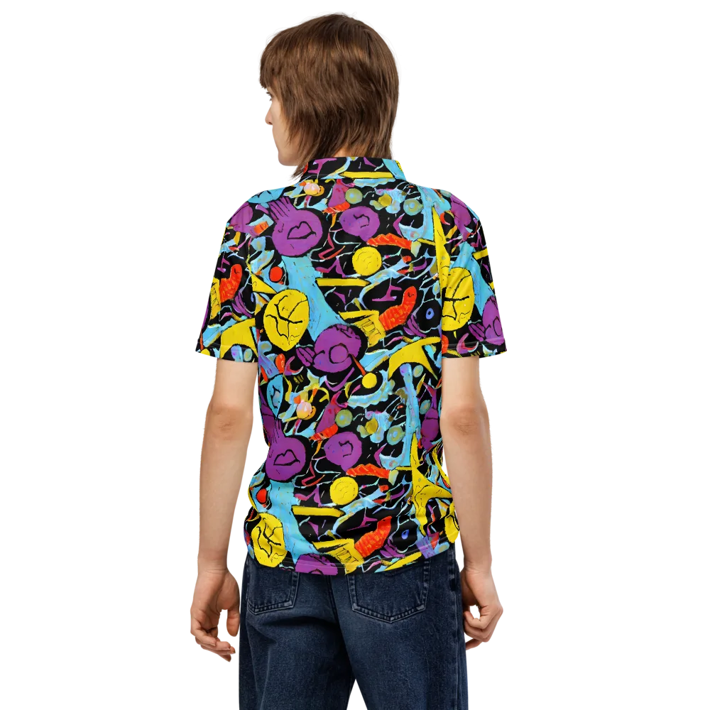 Electric Playfield on Men's Slim Fit Polo Shirt — Back