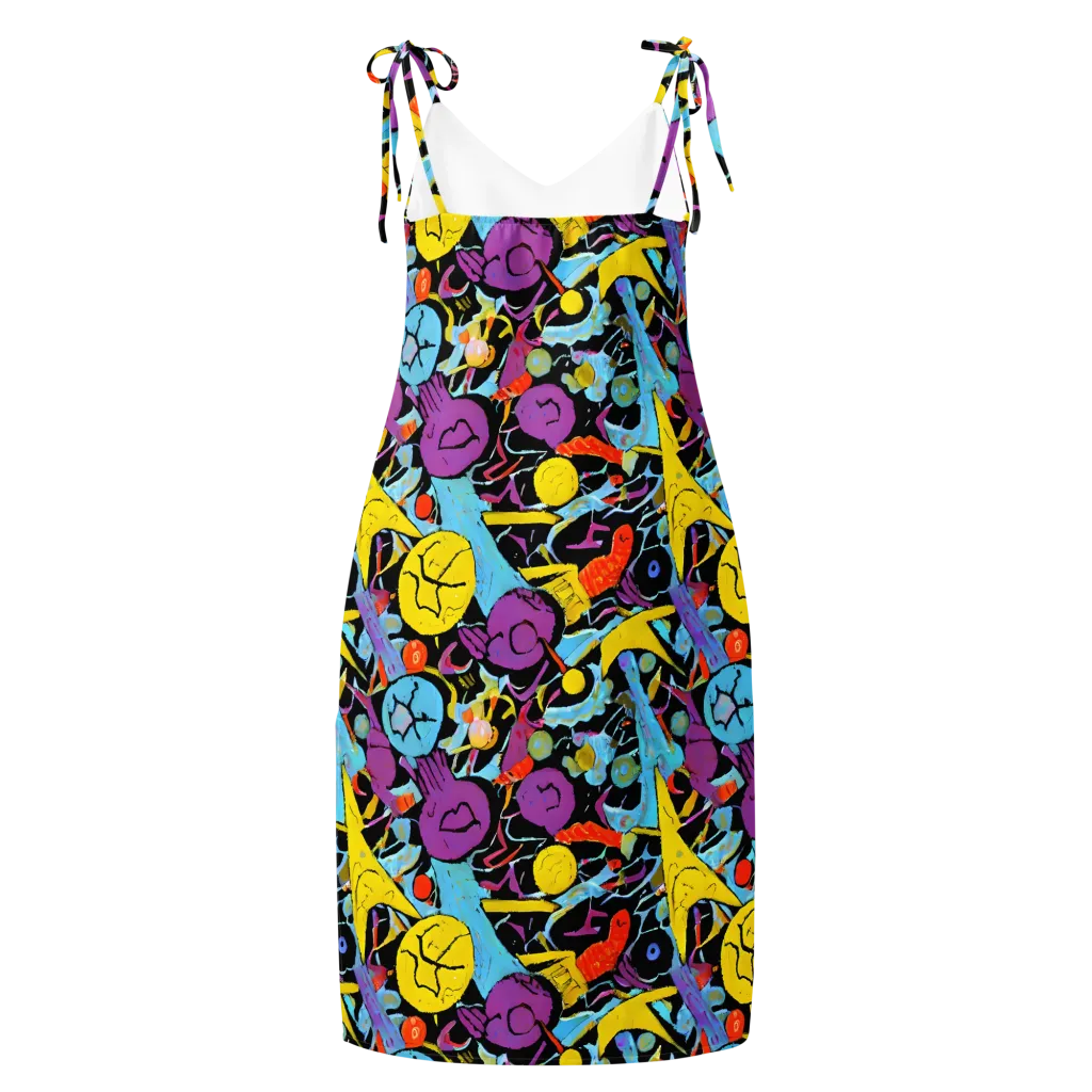 Electric Playfield on Slip Dress — Back