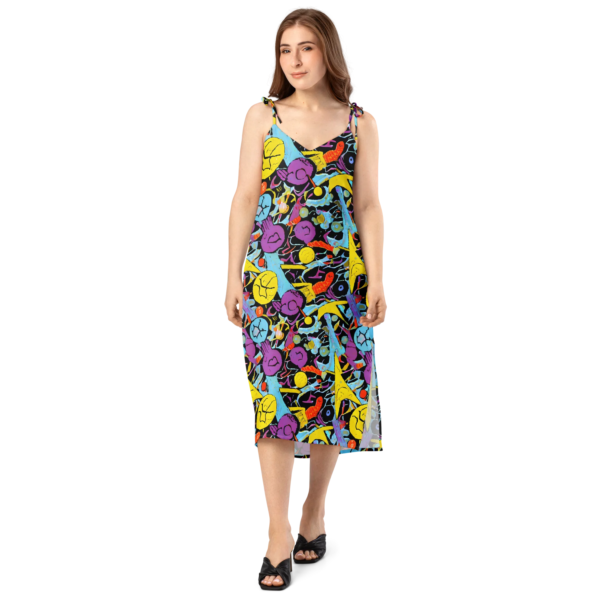 Electric Playfield on Slip Dress — Front