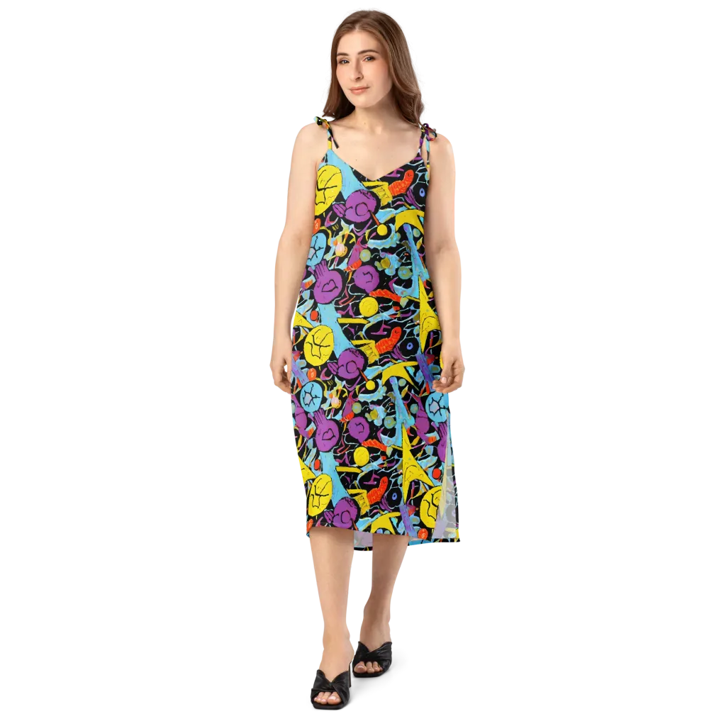 Electric Playfield on Slip Dress — Front