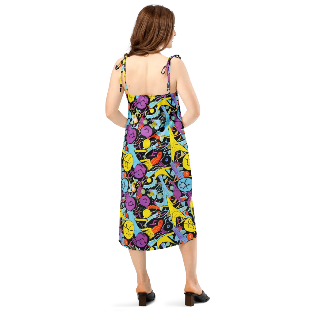 Electric Playfield on Slip Dress — Back