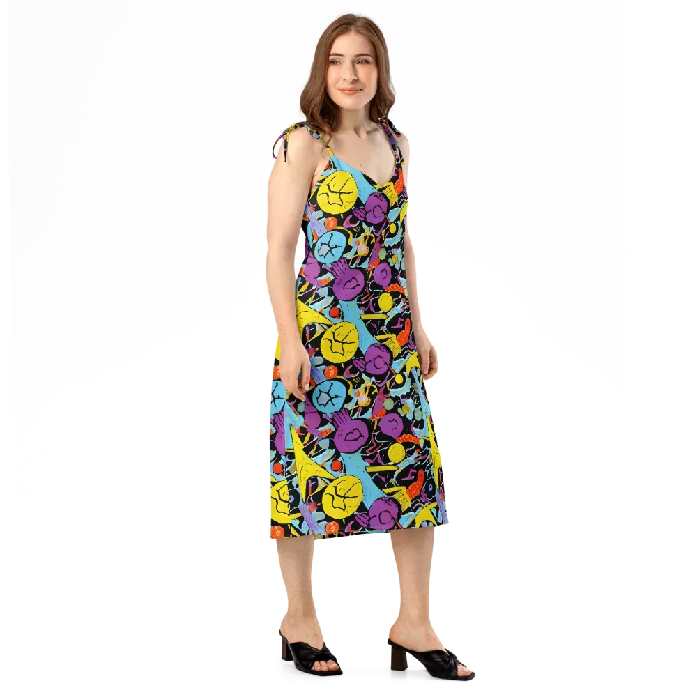 Electric Playfield on Slip Dress — Right Front