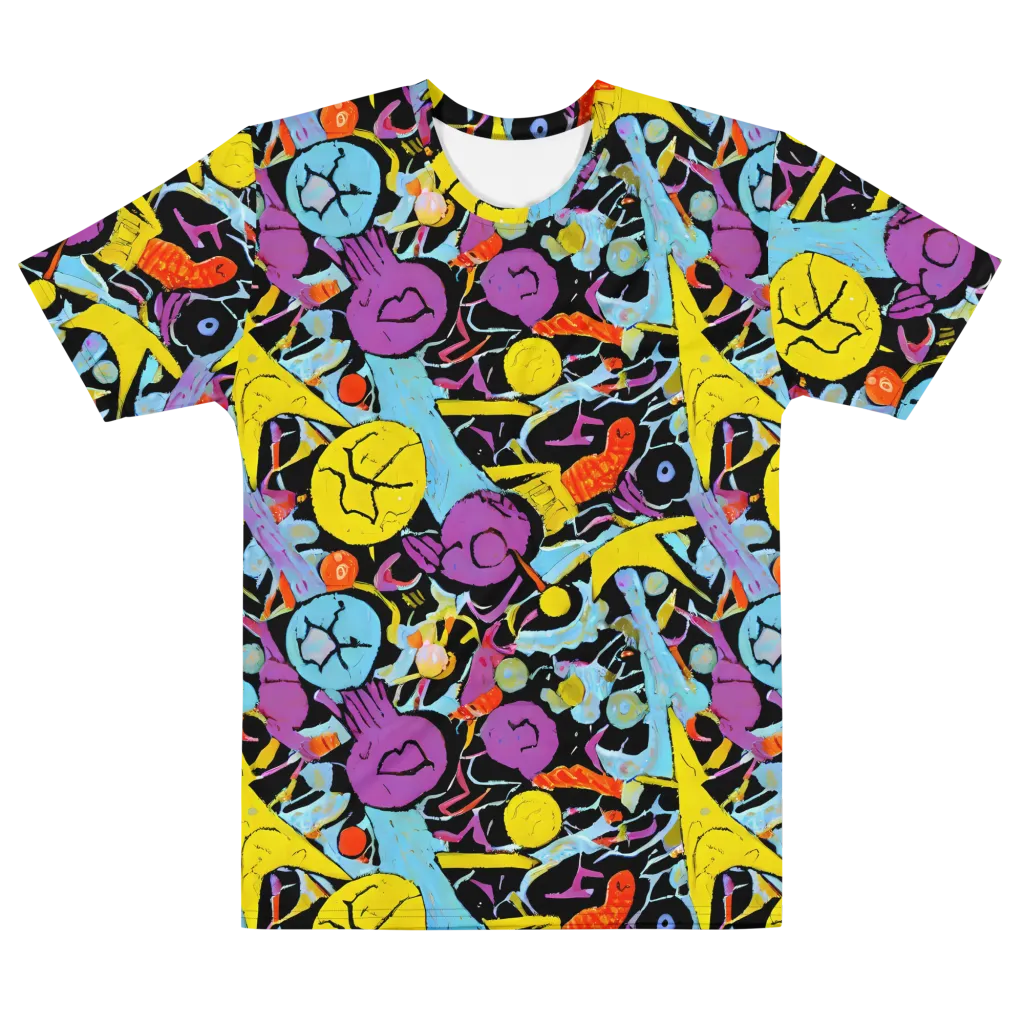 Electric Playfield on Men's Cotton Crew Neck T-Shirt — Front