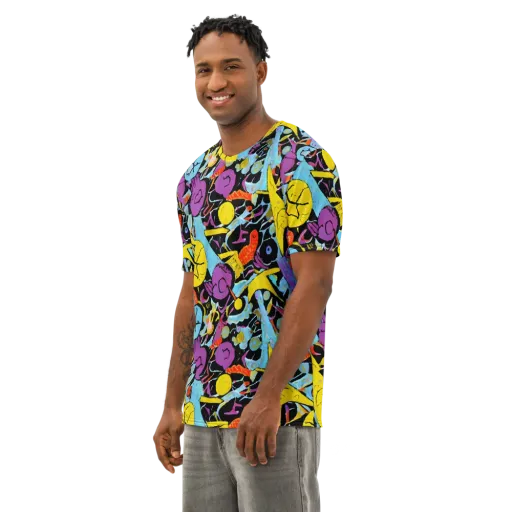 Electric Playfield on a Men's Cotton Crew Neck T-Shirt