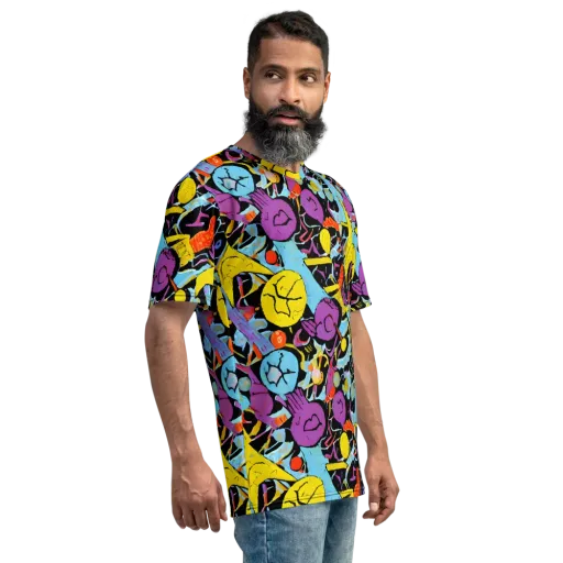 Electric Playfield on a Men's Crew Neck T-Shirt