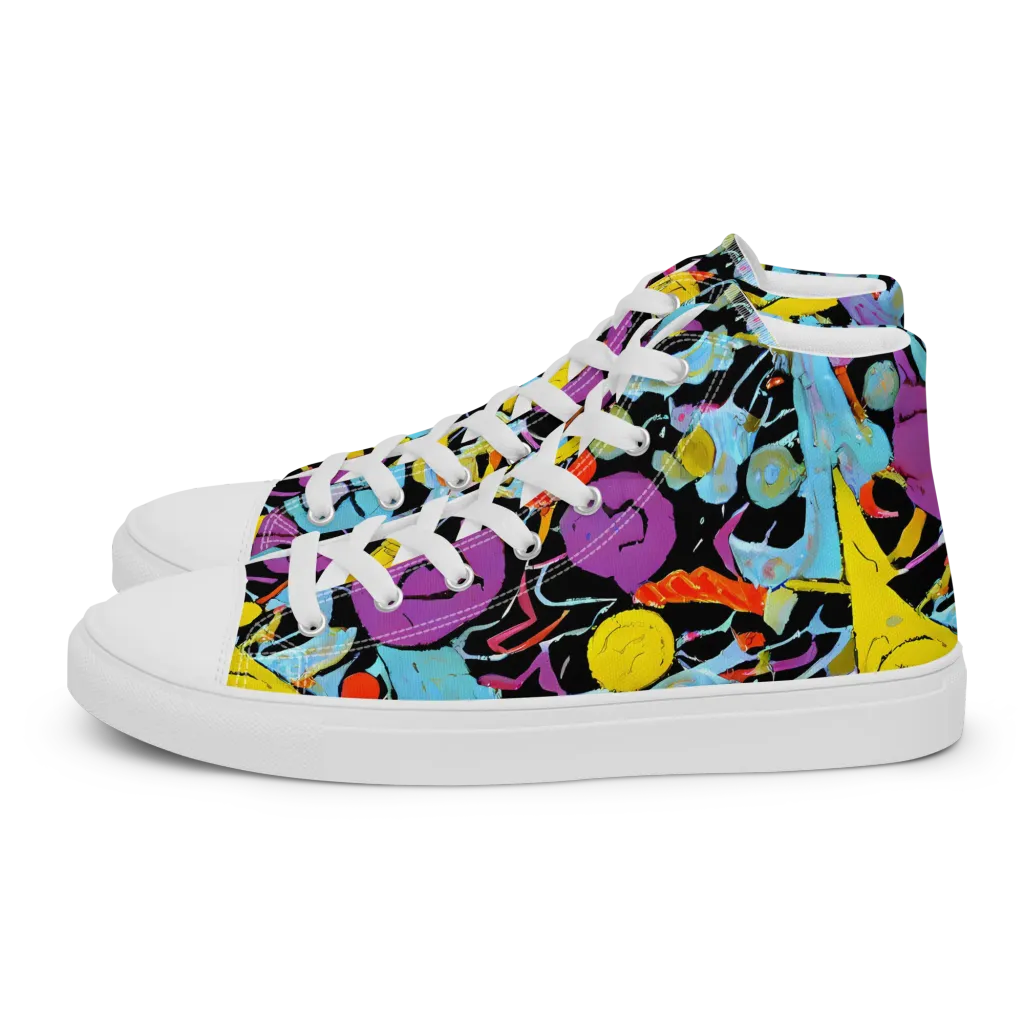 Electric Playfield on Men's High Top Canvas Shoes — Left