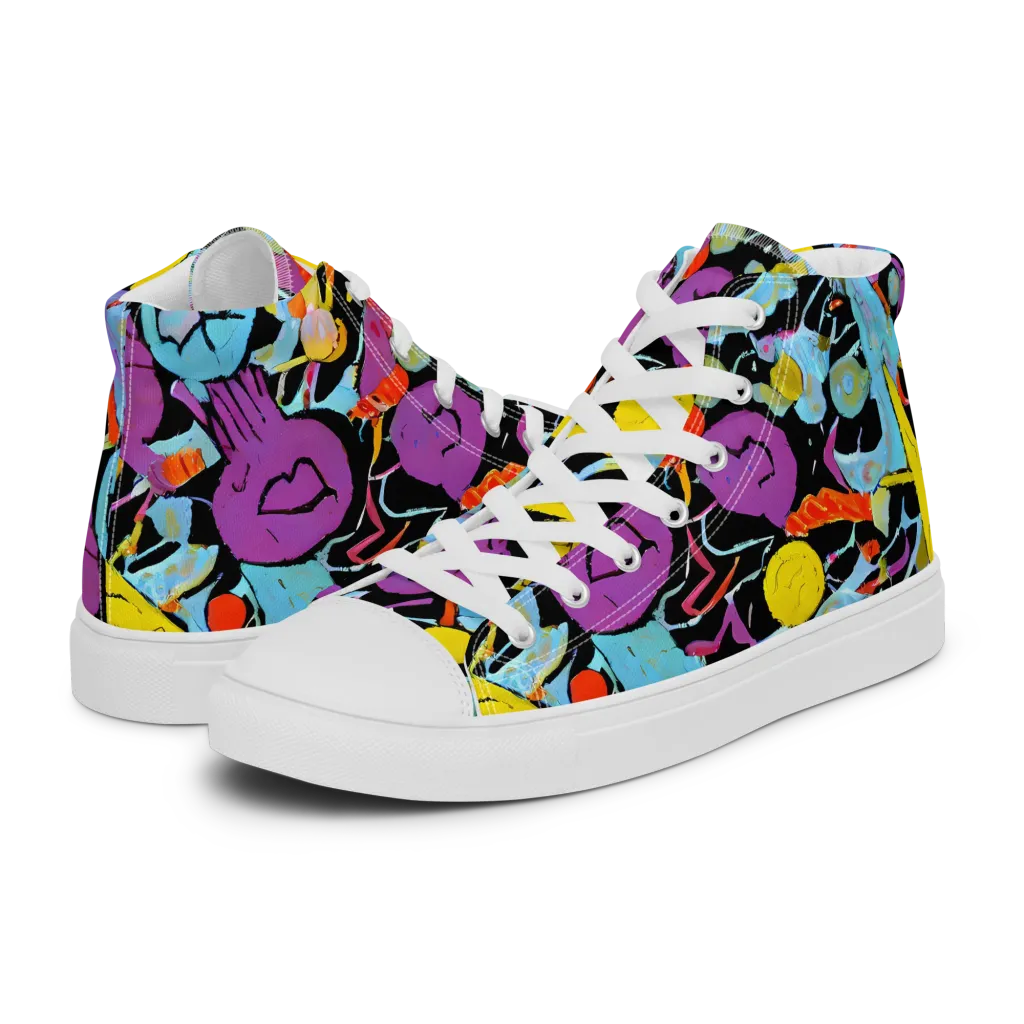 Electric Playfield on Men's High Top Canvas Shoes — Left