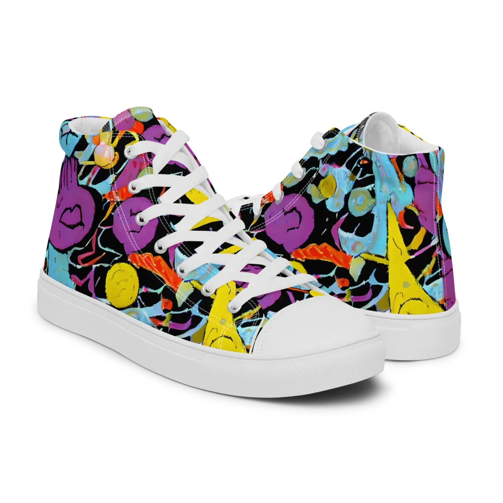 Electric Playfield on Men's High Top Canvas Shoes — Right