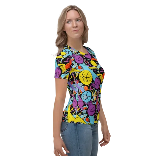 Electric Playfield on a Women's Crew Neck T-Shirt