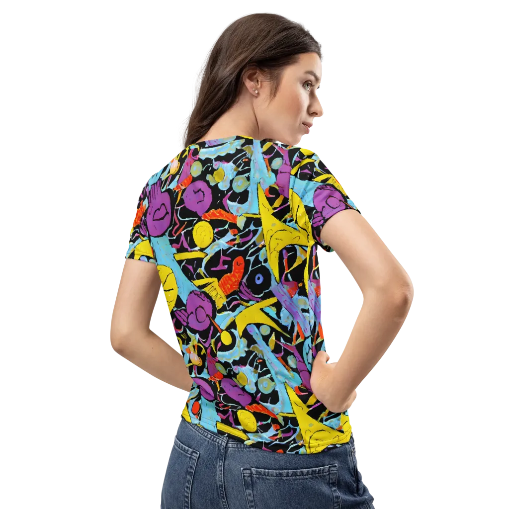 Electric Playfield on Women's Crew Neck T-Shirt — Back