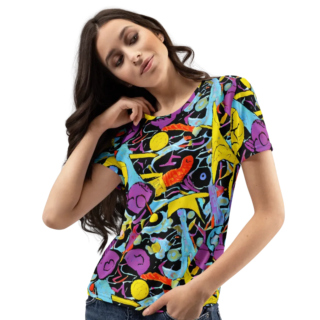 Electric Playfield on Women's Crew Neck T-Shirt — Left Front