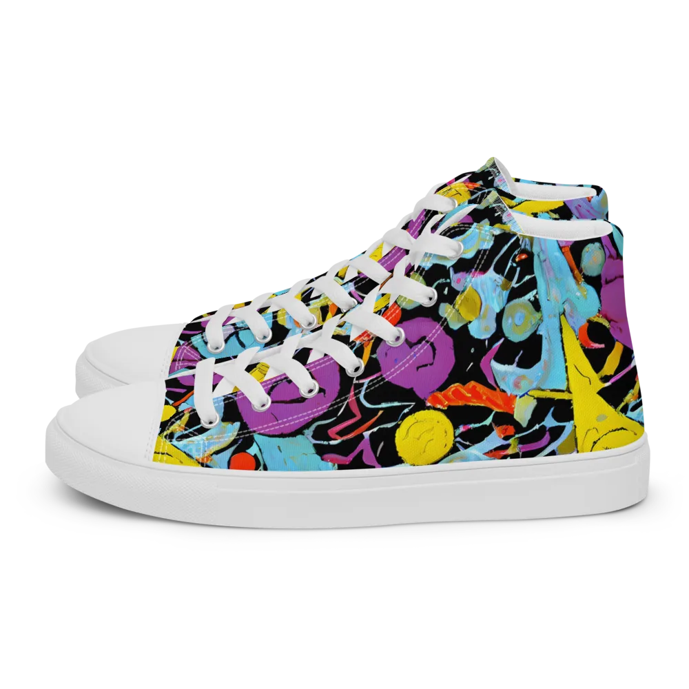 Electric Playfield on Women's High Top Canvas Shoes — Left