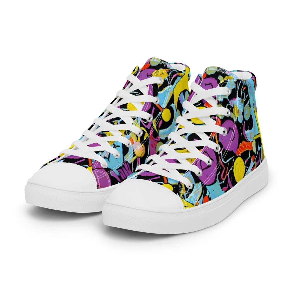 Electric Playfield on Women's High Top Canvas Shoes — Left Front