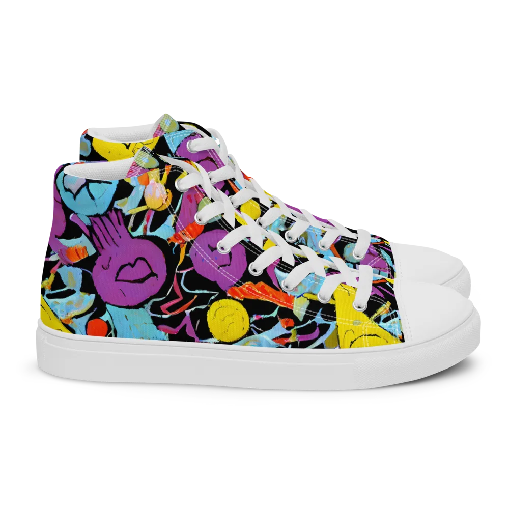 Electric Playfield on Women's High Top Canvas Shoes — Right