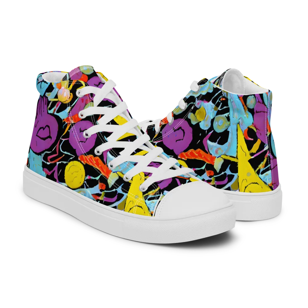 Electric Playfield on Women's High Top Canvas Shoes — Right