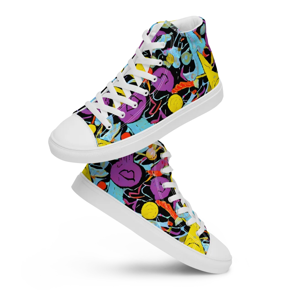 Electric Playfield on Women's High Top Canvas Shoes — Front
