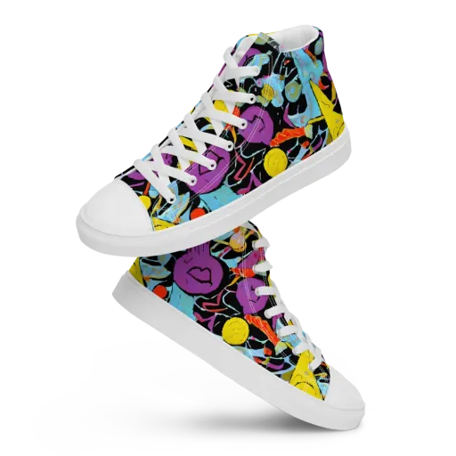 Electric Playfield on a Women's High Top Canvas Shoes