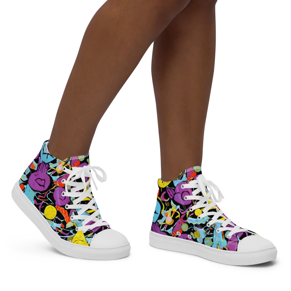 Electric Playfield on Women's High Top Canvas Shoes — Right