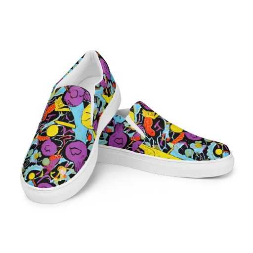 Electric Playfield on a Men's Slip-On Canvas Shoes