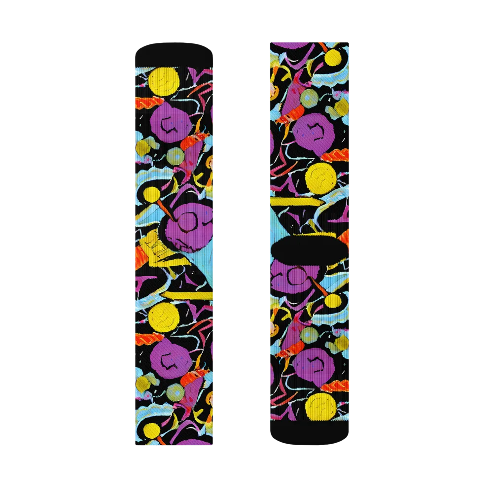 Electric Playfield on Socks — Left Sock