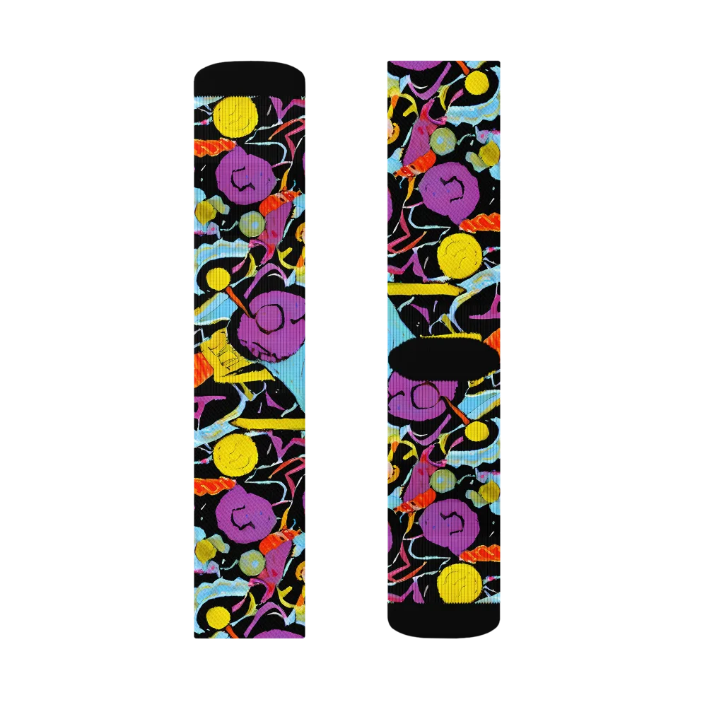 Electric Playfield on Socks — Right Sock