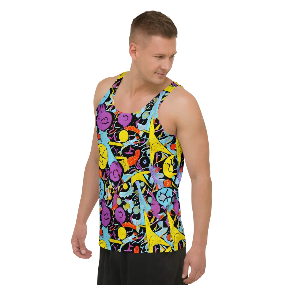 Electric Playfield on Men's Tank Top — Left Front