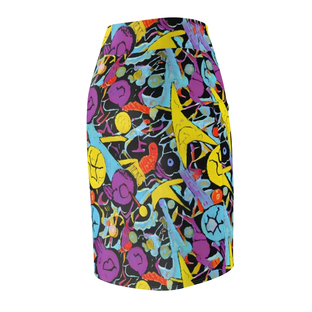 Electric Playfield on Pencil Skirt — Back Side