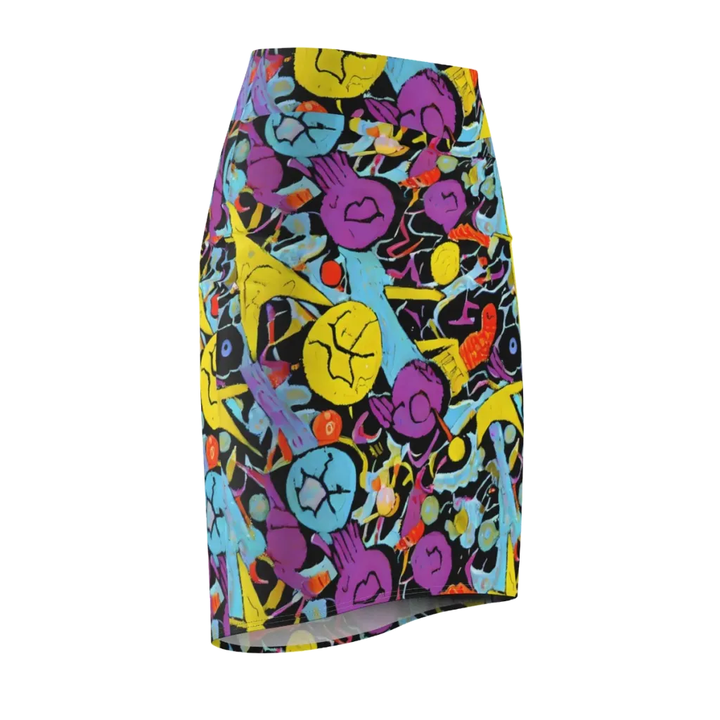 Electric Playfield on Pencil Skirt — Front Side