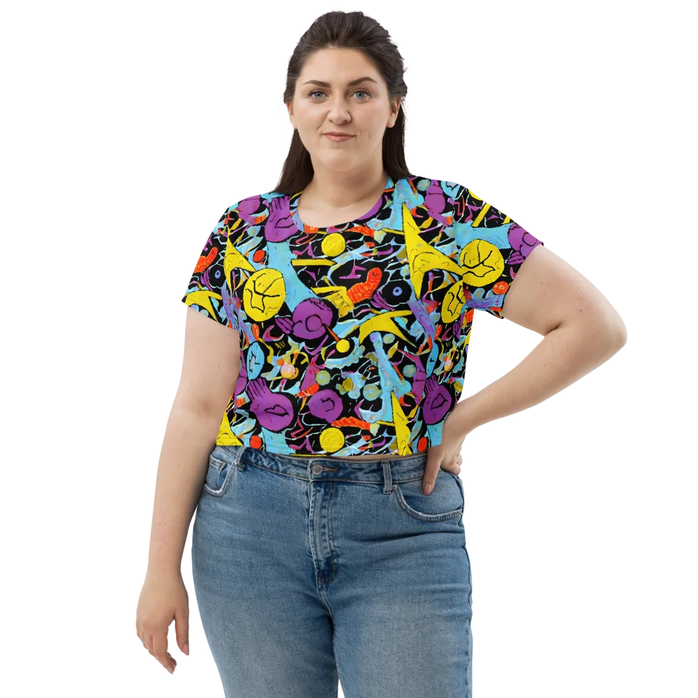 Electric Playfield on Crop Tee — Front