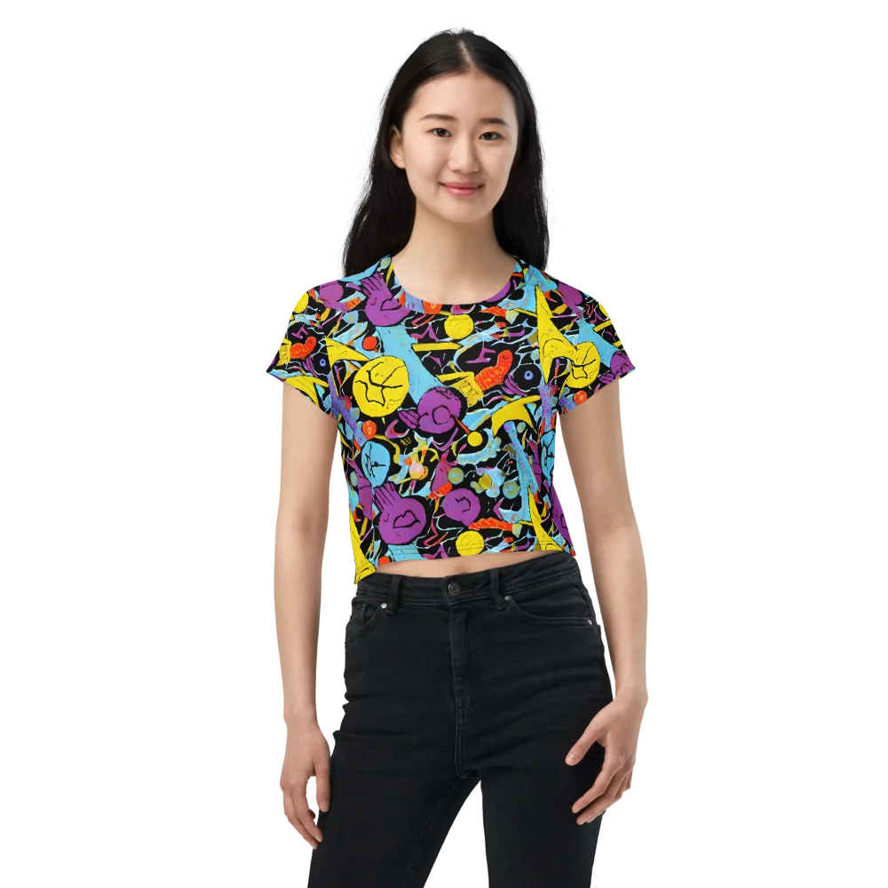 Electric Playfield on Crop Tee — Front